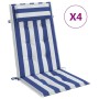 Cojines silla respaldo alto 4 uds tela Oxford rayas azul blanco en Decoración | Comprar online en Foru.es