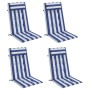 Cojines silla respaldo alto 4 uds tela Oxford rayas azul blanco en Decoración | Comprar online en Foru.es