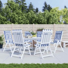 Cojines silla respaldo alto 6 uds tela Oxford rayas azul blanco en Decoración | Comprar online en Foru.es