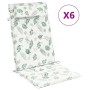 Cojines silla respaldo alto 6 uds tela Oxford estampado hojas en Decoración | Comprar online en Foru.es