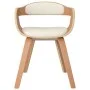 Silla de comedor de cuero sintético y madera curvada crema de vidaXL, Sillas de comedor - Ref: Foro24-3092374, Precio: 163,08...