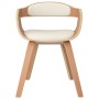 Silla de comedor de cuero sintético y madera curvada crema de vidaXL, Sillas de comedor - Ref: Foro24-3092374, Precio: 172,79...