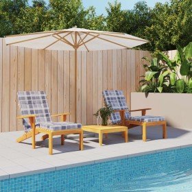 Cojines para tumbona 2 uds tela Oxford a cuadros gris en Decoración | Comprar online en Foru.es