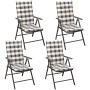Set comedor de jardín 5 piezas y cojines aluminio negro de vidaXL, Conjuntos de jardín - Ref: Foro24-42778, Precio: 430,72 €,...