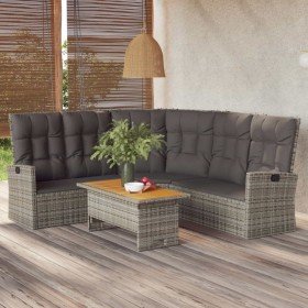 Set de muebles de jardín 2 pzas cojines ratán sintético gris en Conjuntos de jardín | Comprar online en Foru.es