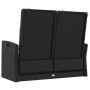 Banco jardín reclinable y cojines ratán sintético negro 118 cm en Bancos de jardín | Comprar online en Foru.es