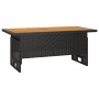 Mesa jardín negra 100x50x43/63 cm madera maciza acacia y ratán en Mesas de jardín | Comprar online en Foru.es