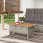 Mesa de jardín madera maciza acacia y ratán gris 100x50x43/63cm en Mesas de jardín | Comprar online en Foru.es