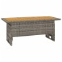 Mesa de jardín madera maciza acacia y ratán gris 100x50x43/63cm en Mesas de jardín | Comprar online en Foru.es
