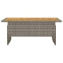 Mesa de jardín madera maciza acacia y ratán gris 100x50x43/63cm en Mesas de jardín | Comprar online en Foru.es
