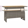 Mesa de jardín madera maciza acacia y ratán gris 100x50x43/63cm en Mesas de jardín | Comprar online en Foru.es