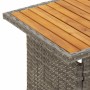 Mesa de jardín madera maciza acacia y ratán gris 100x50x43/63cm en Mesas de jardín | Comprar online en Foru.es