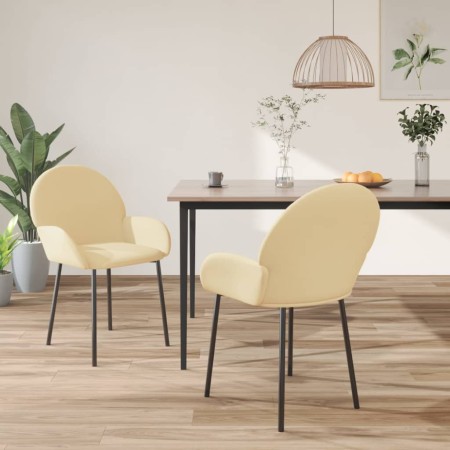 Sillas de comedor 2 unidades terciopelo crema de vidaXL, Sillas de comedor - Ref: Foro24-344772, Precio: 107,42 €, Descuento: %