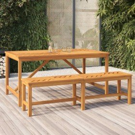 Mesa de comedor de jardín madera maciza de acacia 150x90x74 cm en Mesas de jardín | Comprar online en Foru.es