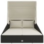Tumbona con toldo plegable ratán sintético negro 200x114x128 cm en Camas para exterior | Comprar online en Foru.es