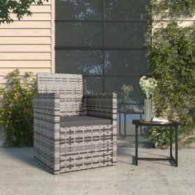 Sillón de jardín con cojín ratán sintético gris en Sillas de jardín | Comprar online en Foru.es