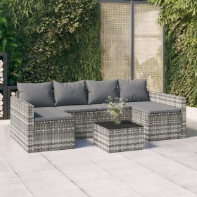 Set de muebles de jardín 2 pzas cojines ratán sintético gris en Conjuntos de jardín | Comprar online en Foru.es