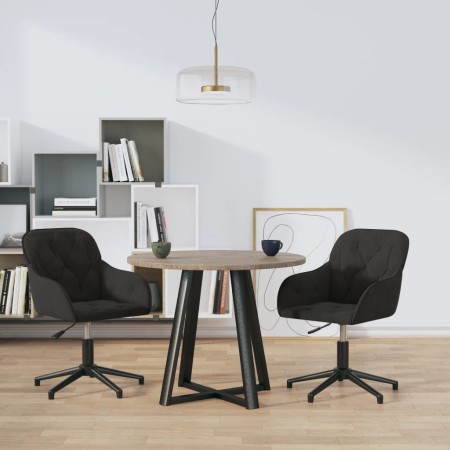 Sillas de comedor giratorias 2 uds terciopelo negro de vidaXL, Sillas de comedor - Ref: Foro24-3103383, Precio: 174,93 €, Des...
