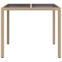 Mesa de comedor de jardín Beige 90 x 90 x 75 cm ratán sintético en Mesas de jardín | Comprar online en Foru.es