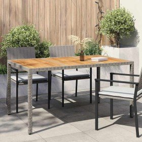 Mesa de comedor de jardín Gris 150 x 90 x 75 cm ratán sintético en Mesas de jardín | Comprar online en Foru.es