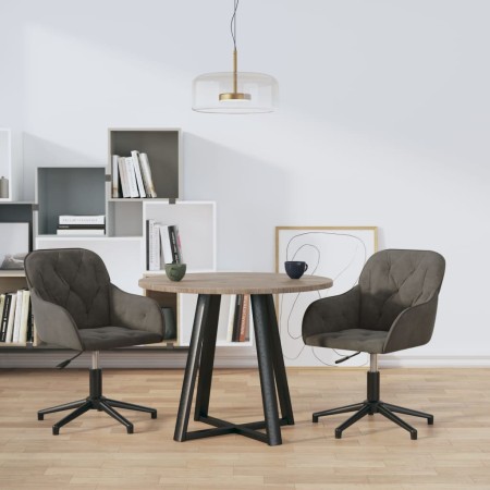 Sillas de comedor giratorias 2 unidades terciopelo gris oscuro de vidaXL, Sillas de comedor - Ref: Foro24-3103378, Precio: 15...