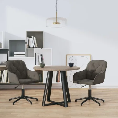Swivel dining chairs 2 units dark gray velvet by vidaXL, dining chairs - Ref: Foro24-3103378, Price: 157,26 €, Discount: %