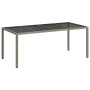 Mesa de comedor de jardín Gris 190 x 90 x 75 cm ratán sintético en Mesas de jardín | Comprar online en Foru.es
