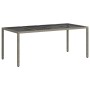 Mesa de comedor de jardín Gris 190 x 90 x 75 cm ratán sintético en Mesas de jardín | Comprar online en Foru.es
