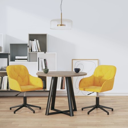 Sillas de comedor giratorias 2 uds terciopelo amarillo de vidaXL, Sillas de comedor - Ref: Foro24-3103384, Precio: 151,58 €, ...