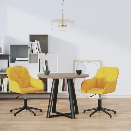 Sillas de comedor giratorias 2 uds terciopelo amarillo de vidaXL, Sillas de comedor - Ref: Foro24-3103384, Precio: 145,91 €, ...