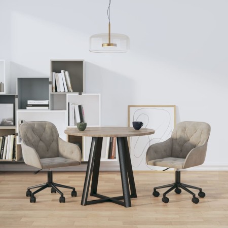 Sillas de comedor giratorias 2 uds de terciopelo gris claro de vidaXL, Sillas de comedor - Ref: Foro24-3103421, Precio: 154,3...