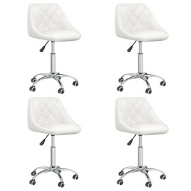 Sillas de comedor giratorias 4 unidades cuero sintético blanco de vidaXL, Sillas de comedor - Ref: Foro24-3088665, Precio: 25...