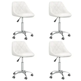 Sillas de comedor giratorias 4 unidades cuero sintético blanco de vidaXL, Sillas de comedor - Ref: Foro24-3088665, Precio: 25...