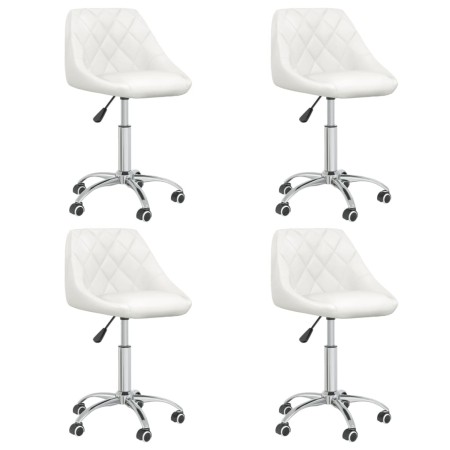 Sillas de comedor giratorias 4 unidades cuero sintético blanco de vidaXL, Sillas de comedor - Ref: Foro24-3088665, Precio: 25...