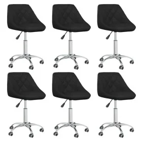 Sillas de comedor giratorias 6 unidades cuero sintético negro de vidaXL, Sillas de comedor - Ref: Foro24-3088676, Precio: 390...