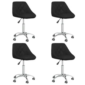Sillas de comedor giratorias 4 unidades cuero sintético negro de vidaXL, Sillas de comedor - Ref: Foro24-3088666, Precio: 262...
