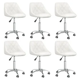 Sillas de comedor giratorias 6 uds cuero sintético blanco de vidaXL, Sillas de comedor - Ref: Foro24-3088675, Precio: 380,74 ...