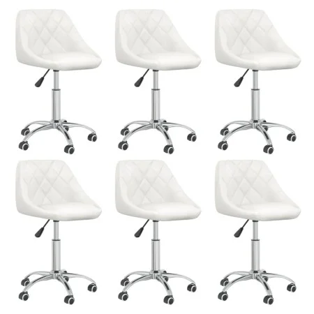 Sillas de comedor giratorias 6 uds cuero sintético blanco de vidaXL, Sillas de comedor - Ref: Foro24-3088675, Precio: 380,74 ...