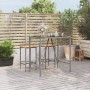Mesa alta bar con superficie vidrio ratán PE gris 110x70x110 cm en Mesas de jardín | Comprar online en Foru.es