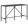 Mesa alta bar ratán PE y superficie vidrio negro 180x70x110 cm en Mesas de jardín | Comprar online en Foru.es