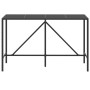 Mesa alta bar ratán PE y superficie vidrio negro 180x70x110 cm en Mesas de jardín | Comprar online en Foru.es