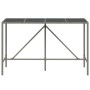 Mesa alta bar con superficie vidrio ratán PE gris 180x70x110 cm en Mesas de jardín | Comprar online en Foru.es