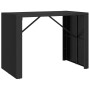 Mesa alta bar ratán PE y superficie vidrio negro 145x80x110 cm en Mesas de jardín | Comprar online en Foru.es