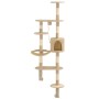 Rascador de gatos de pared con poste de sisal 194 cm beige de vidaXL, Mobiliario para gatos - Ref: Foro24-170588, Precio: 103...