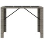Mesa alta bar con superficie vidrio ratán PE gris 145x80x110 cm en Mesas de jardín | Comprar online en Foru.es
