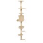 Rascador de gatos de pared con poste de sisal 194 cm beige de vidaXL, Mobiliario para gatos - Ref: Foro24-170588, Precio: 103...