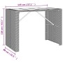 Mesa alta bar con superficie vidrio ratán PE gris 145x80x110 cm en Mesas de jardín | Comprar online en Foru.es
