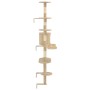 Rascador de gatos de pared con poste de sisal 194 cm beige de vidaXL, Mobiliario para gatos - Ref: Foro24-170588, Precio: 103...