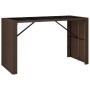 Mesa alta bar superficie vidrio ratán PE marrón 185x80x110 cm en Mesas de jardín | Comprar online en Foru.es