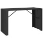 Mesa alta bar ratán PE y superficie vidrio negro 185x80x110 cm en Mesas de jardín | Comprar online en Foru.es